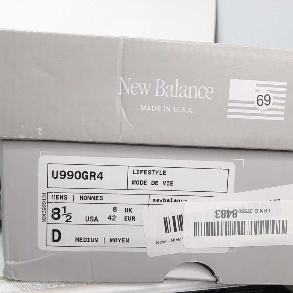 New Balance Mens 990 v4 Made In USA Grey Silver U990GR4 Running Shoes - Size 8.5 - Picture 2 of 15